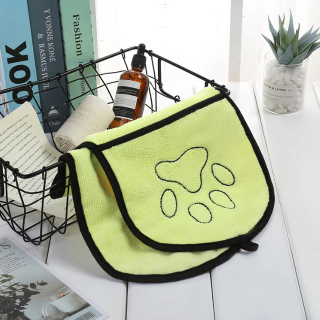 Quick Drying Microfiber Pet Bath Towel & Cleaning Gloves