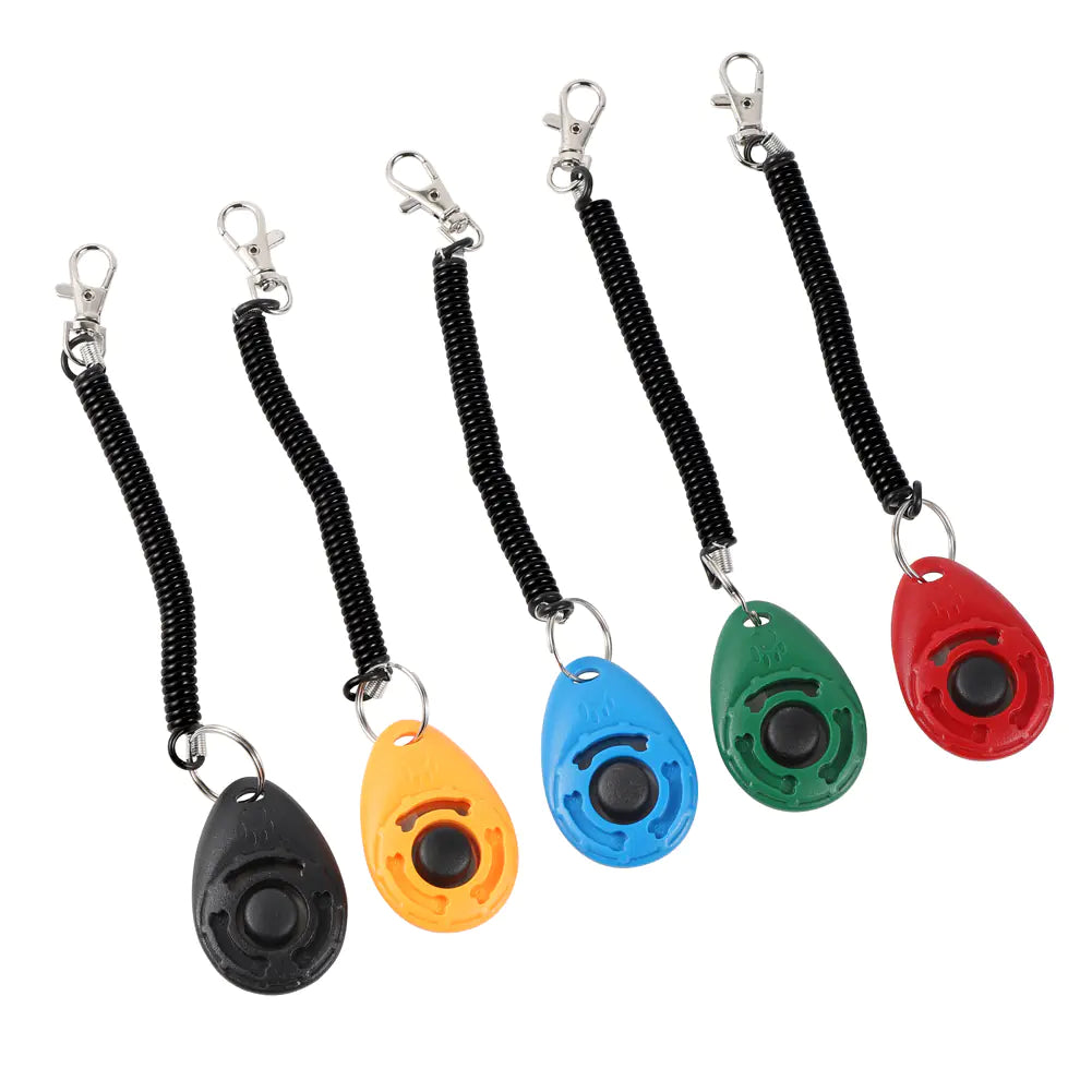 Adjustable Dog Training Clicker with Keychain Strap