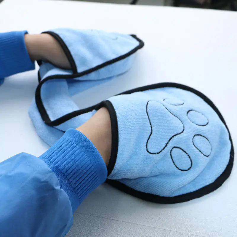 Quick Drying Microfiber Pet Bath Towel & Cleaning Gloves