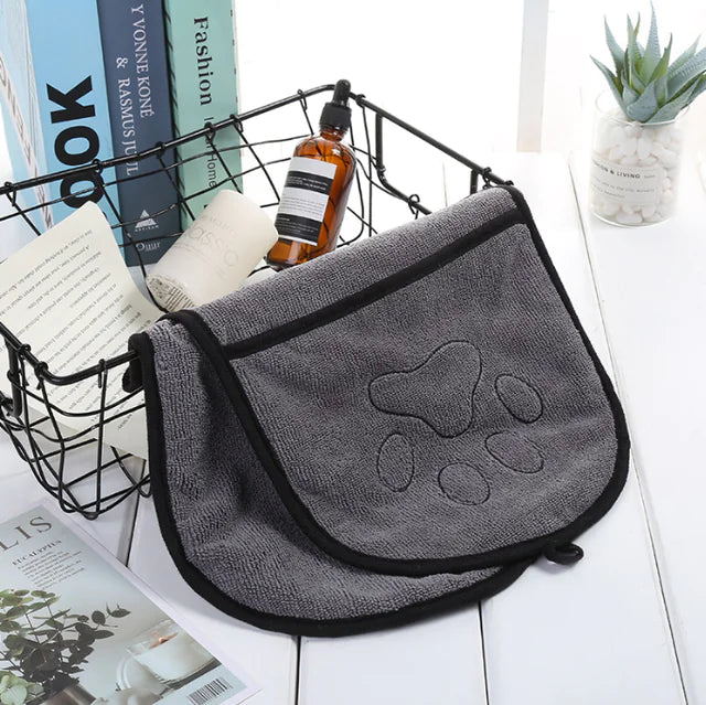 Quick Drying Microfiber Pet Bath Towel & Cleaning Gloves